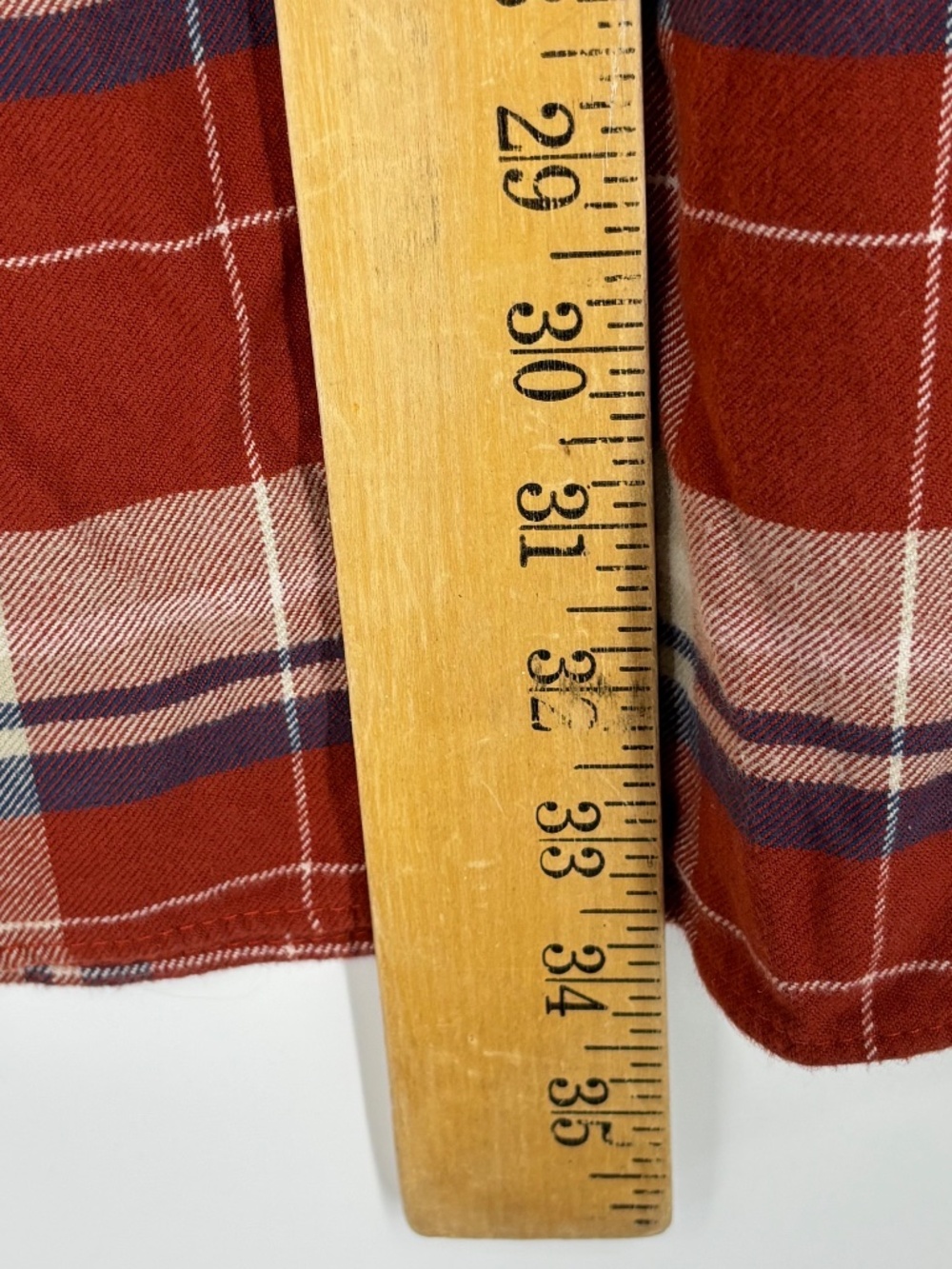 Eddie Bauer Mens 2XL TALL Button Up Shirt 100% Cotton Flannel Rust Blue Plaid - Picture 9 of 9